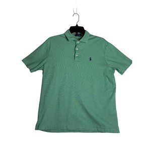 Polo Ralph Lauren Men's Classic Pony Logo Polo Shirt Green Stripe Size Medium